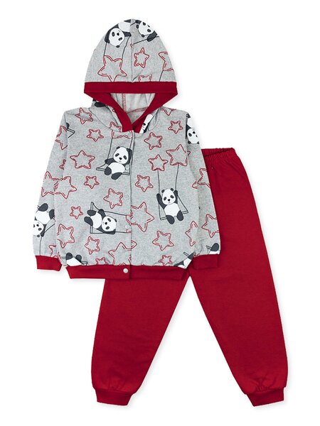 Костюм для девочки Девочкам Юлала Серый меланж; Красный Панды (фото 1)