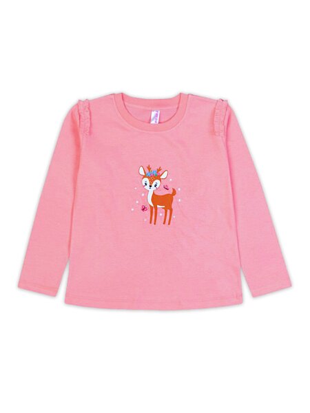 Лонгслив для девочки Девочкам Takro Розовый Оленёнок (фото 1)