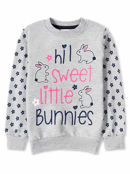 Джемпер для девочки Девочкам Весёлый супер далматинец Серый меланж Зайки (фото 1)