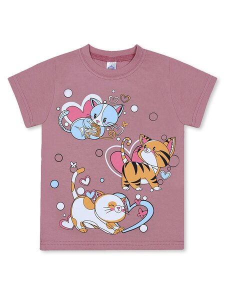 Футболка для девочки Девочкам Bonito Пудра Кошки (фото 1)