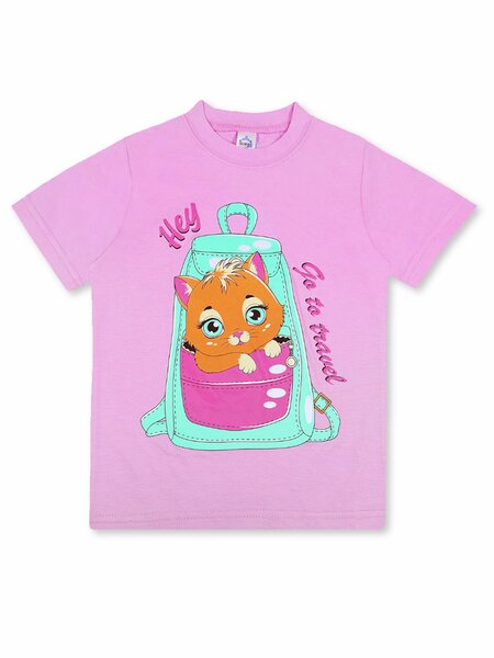 Футболка для девочки Девочкам Bonito Розовый Кошка (фото 1)