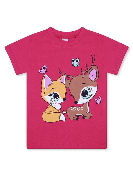 Футболка для девочки Девочкам Bonito Коралловый Зверята (фото 1)