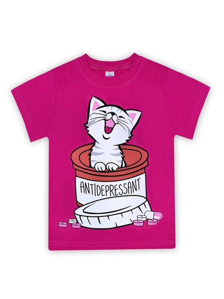 Футболка Девочкам Bonito Малиновый Котёнок (фото 1)