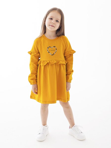 Платье для девочки Девочкам Takro Горчичный Сердце (фото 1)