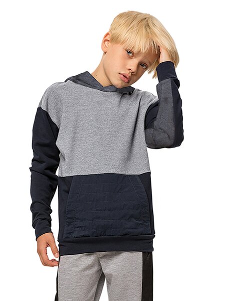 Джемпер для мальчика Мальчикам Россия Серый меланж; Чернильный Без рисунка (фото 1)