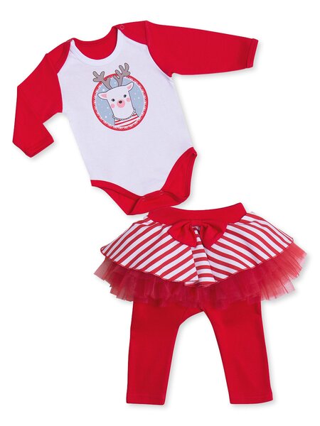 Комплект ясельный Новорождённым Россия Белый; Красный Оленёнок (фото 1)