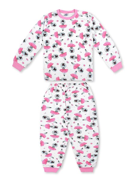 Пижама Девочкам Bonito Белый; Розовый Балерины (фото 1)