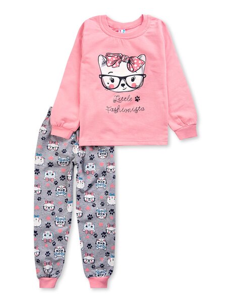 Пижама для девочки Девочкам Le&lo Персиковый Кошка (фото 1)