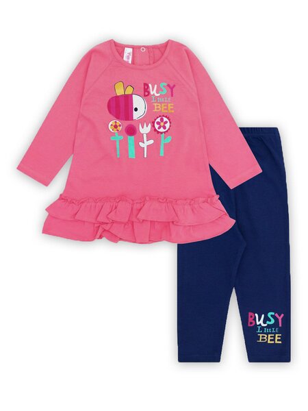 Комплект Новорождённым Takro Розовый яркий; Чернильный Цветы (фото 1)