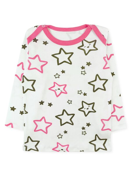 Кофточка Новорождённым Юлала Белый; Розовый Звёзды (фото 1)
