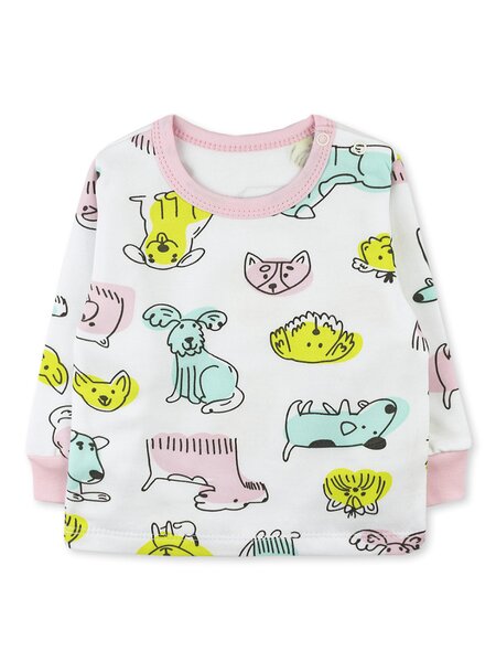 Кофточка Новорождённым Юлала Белый; Розовый светлый Собачки (фото 1)