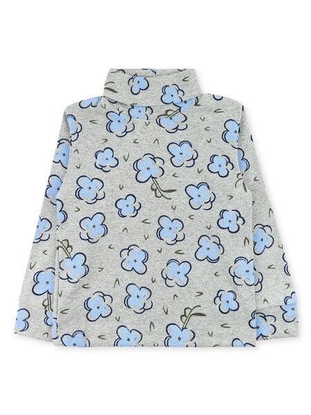 Водолазка Девочкам Юлала Серый меланж; Голубой Цветы (фото 1)