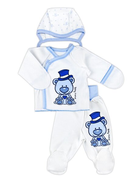 Комплект Новорождённым Россия Белый; Голубой Мишка (фото 1)