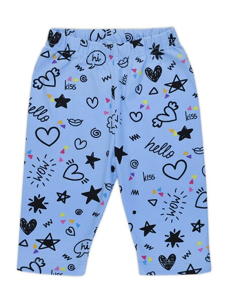 Капри Девочкам Takro Синий светлый Сердечки (фото 1)