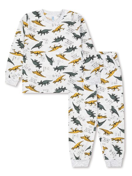 Пижама Мальчикам Takro Серый меланж Динозавры (фото 1)