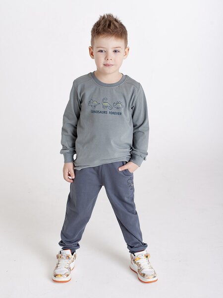 Джемпер Мальчикам Takro Хаки тёмный Динозаврики (фото 1)