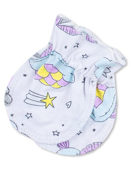 Комплект рукавичек Новорождённым Юлала Белый Единороги (фото 2)