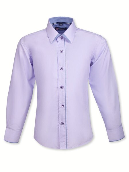Рубашка Мальчикам Китай Сиреневый Без рисунка (фото 2)