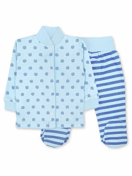 Комплект Новорождённым Юлала Голубой Геометрия (фото 1)
