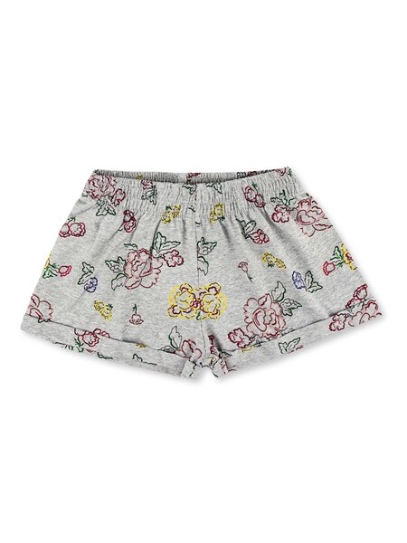 Шорты Девочкам Юлала Серый меланж Цветы (фото 1)