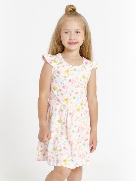 Платье Девочкам Россия Молочный Цветы (фото 1)