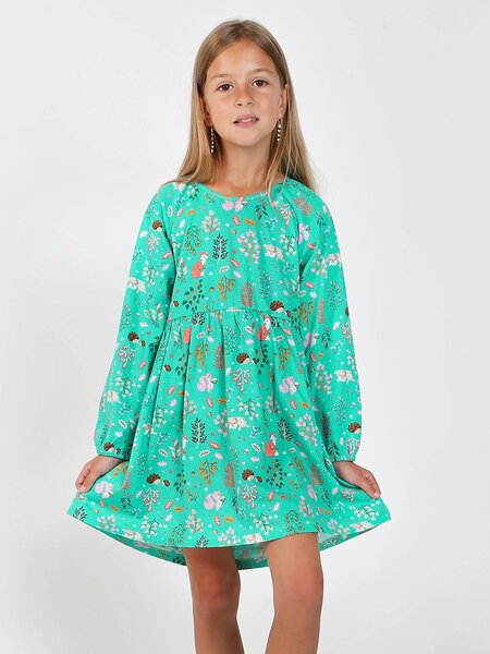 Платье Девочкам Ивашка Бирюзовый Зверята (фото 1)