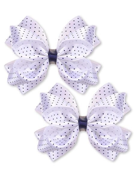 Бантик на резинке, 2 шт Девочкам Baby`s joy Белый Горох (фото 1)