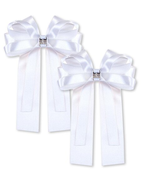 Бантик на резинке, 2 шт Девочкам Baby`s joy Белый Без рисунка (фото 1)