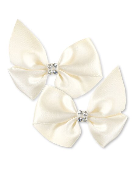 Бантик на резинке, 2 шт Девочкам Baby`s joy Молочный Без рисунка (фото 1)