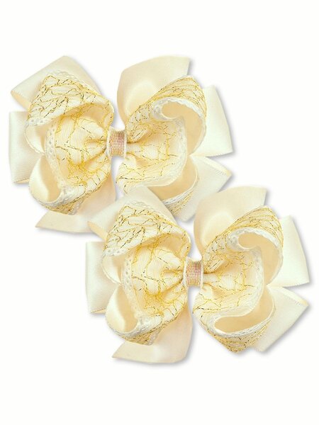 Бантик на резинке, 2 шт. Девочкам Baby`s joy Бежевый Без рисунка (фото 1)