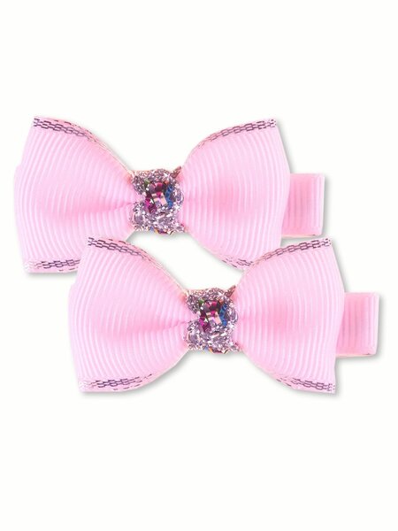Зажим для волос, 2 шт Девочкам Baby`s joy Розовый Бантик (фото 1)