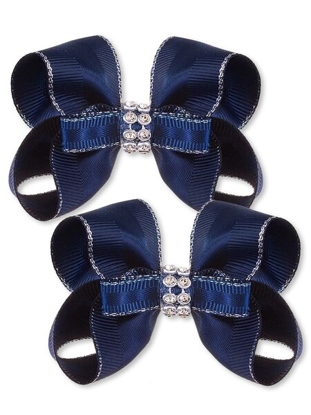 Бантик на резинке, 2 шт Девочкам Baby`s joy Чернильный Без рисунка (фото 1)