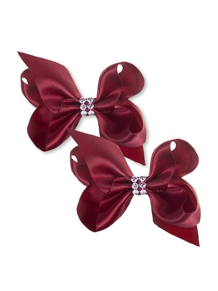 Бантик на резинке, 2 шт Девочкам Baby`s joy Бордовый Без рисунка (фото 1)