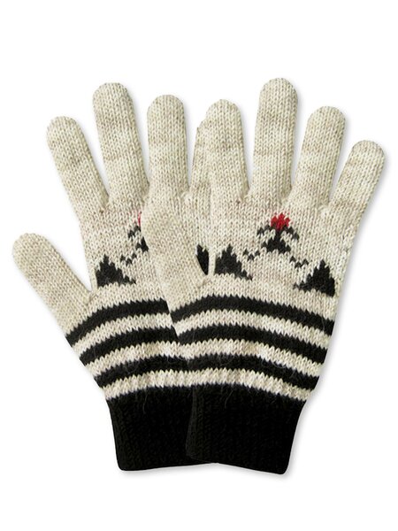 Перчатки Девочкам Россия Бежевый; Чёрный Мордочка (фото 1)
