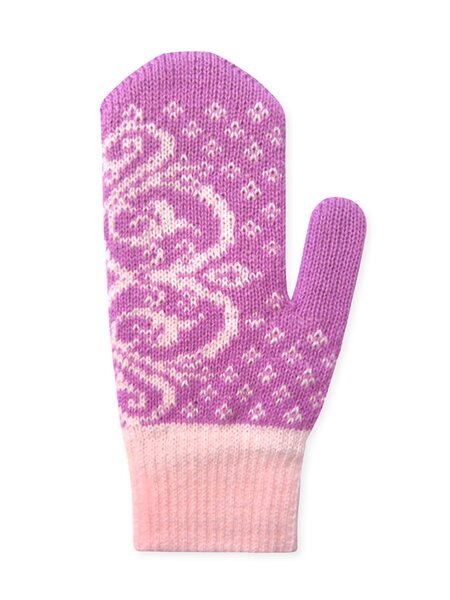 Варежки Девочкам Россия Сиреневый; Розовый Узоры (фото 1)