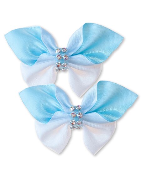 Бантик на зажиме, 2 шт Девочкам Baby`s joy Белый; Голубой Бантик (фото 1)