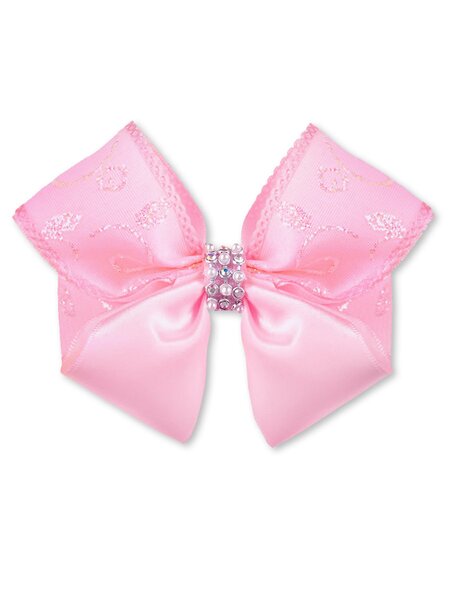 Бант на резинке Девочкам Baby`s joy Розовый Цветы (фото 1)