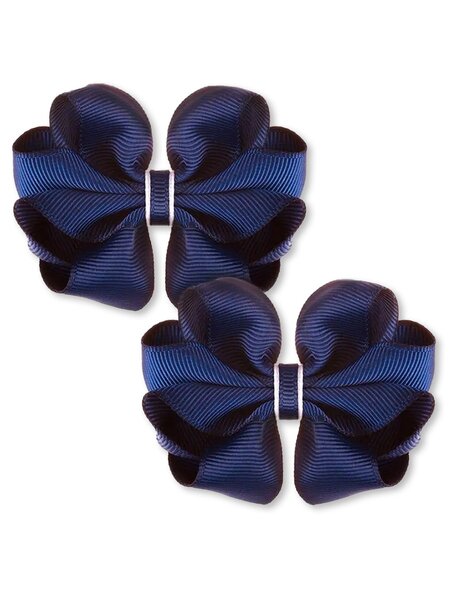 Бантик для волос, 2 шт Девочкам Baby`s joy Чернильный Без рисунка (фото 1)