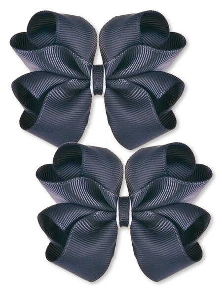 Бантик для волос, 2 шт Девочкам Baby`s joy Серый тёмный Без рисунка (фото 1)