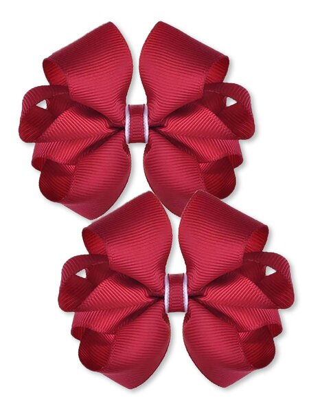 Бантик для волос, 2 шт Девочкам Baby`s joy Бордовый Без рисунка (фото 1)