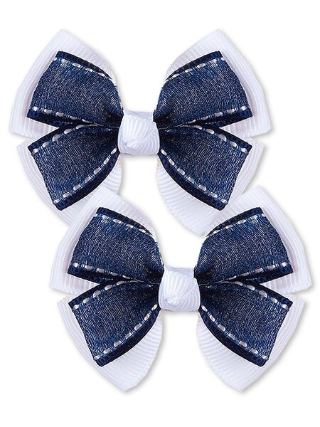 Бантик на резинке, 2 шт Девочкам Baby`s joy Белый; Чернильный Без рисунка (фото 1)