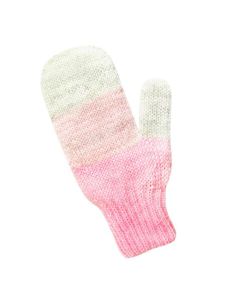Варежки Девочкам Россия Розовый светлый; Серый Полоски (фото 1)