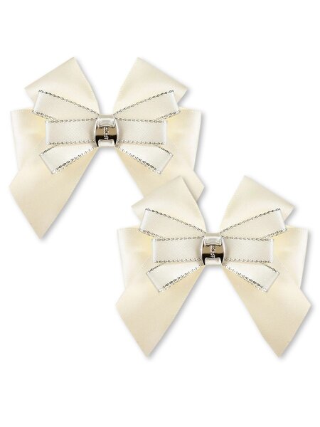 Бантик на резинке, 2 шт Девочкам Baby`s joy Молочный Без рисунка (фото 1)