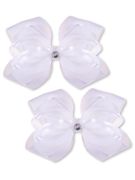 Бантик на резинке, 2 шт Девочкам Baby`s joy Белый Без рисунка (фото 1)