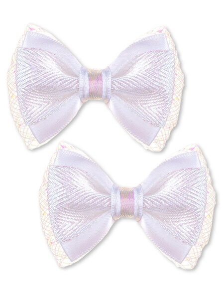 Бантик на резинке, 2 шт Девочкам Baby`s joy Белый Без рисунка (фото 1)