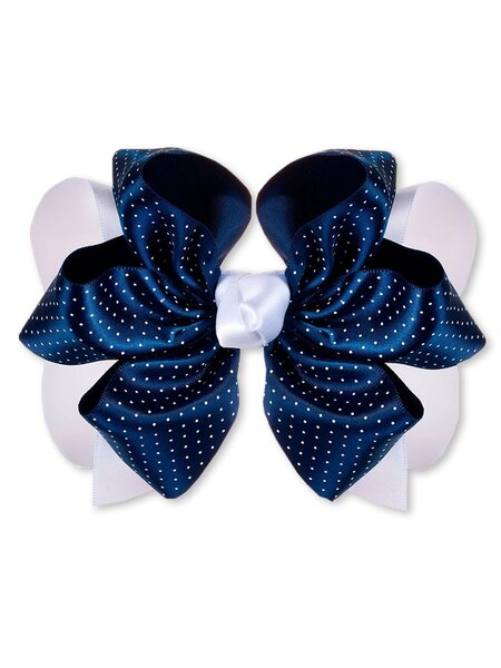 Бант на резинке Девочкам Baby`s joy Чернильный; Белый Горох (фото 1)