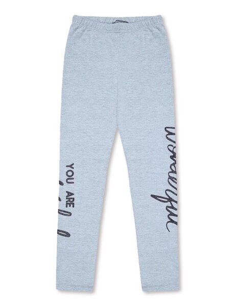 Лосины Девочкам Bonito Серый меланж Надписи (фото 1)