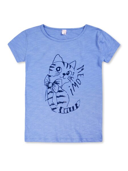 Сорочка Девочкам Bonito Синий светлый Кошка (фото 1)