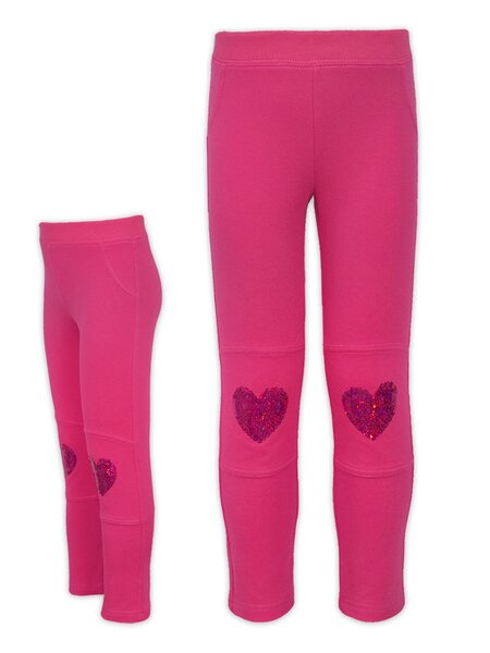 Лосины Девочкам Лунёва Малиновый Сердечки (фото 1)
