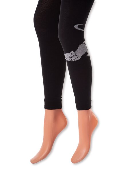Лосины Девочкам Para socks Чёрный Кошка (фото 1)